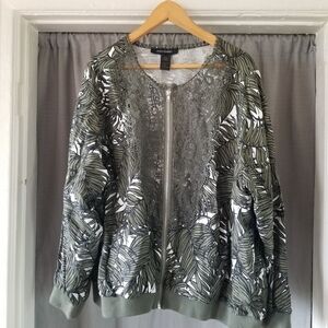 Ashley Steward | Floral Embroidered Bomber Jacket